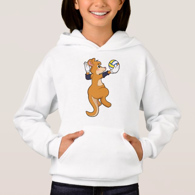 Kangaroo beim Volleyballsport Hoodie (Vorderseite)