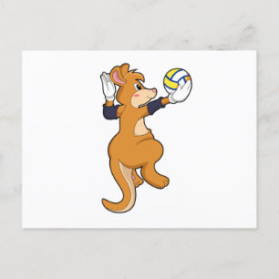 Kangaroo beim Volleyballsport Postkarte