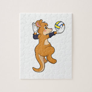 Kangaroo beim Volleyballsport Puzzle