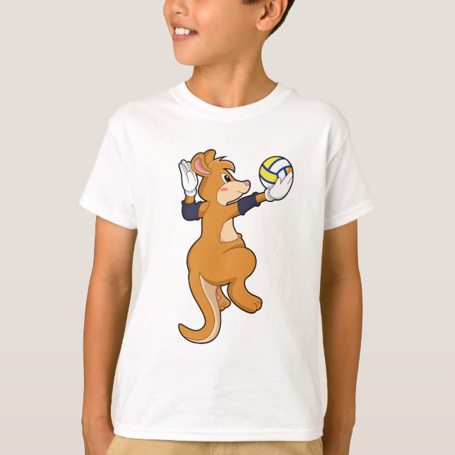 Kangaroo beim Volleyballsport T-Shirt (Vorderseite)