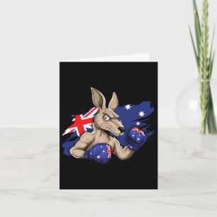 Kangaroo Boxer Boxing Australian Flag Liebe Austra Karte