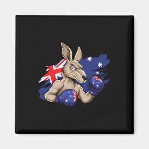 Kangaroo Boxer Boxing Australian Flag Liebe Austra Magnet