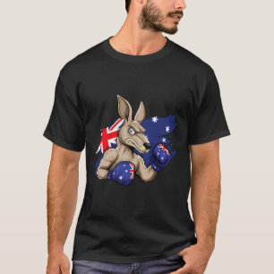 Kangaroo Boxer Boxing Australian Flag Liebe Austra T-Shirt
