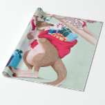 Kangaroo Christmas - Australische Weihnachtskunst Geschenkpapier<br><div class="desc">Australische einheimische Tiere Weihnachtskunst.</div>