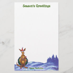 Kangaroo Christmas Starry Night Briefpapier