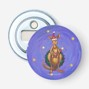 Kangaroo Christmas Starry Night Flaschenöffner