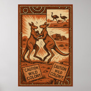 Kangaroo Clash – Outback-Wildtiere in Aktion Poster