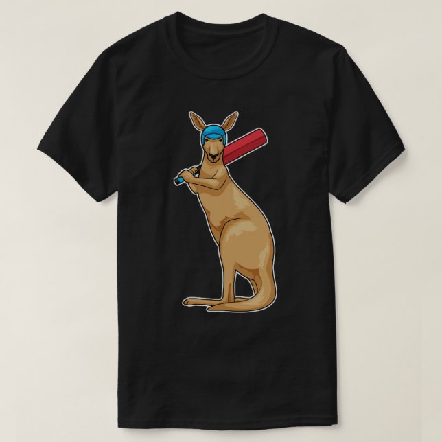 Kangaroo Cricket Cricket Flecket T-Shirt (Design vorne)