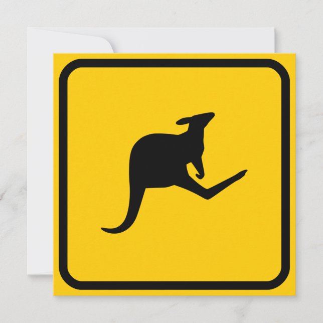 Kangaroo Crossing Einladung (Vorderseite)