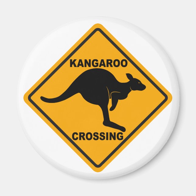 Kangaroo Crossing Sign Magnet (Vorne)