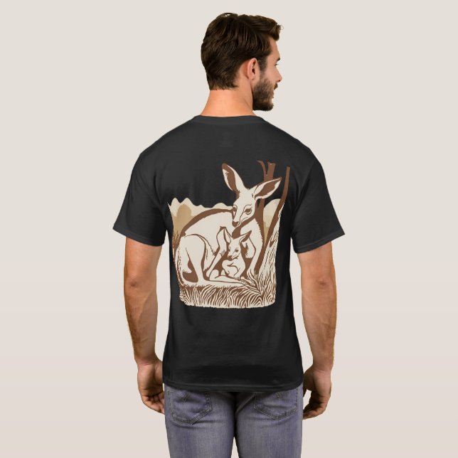 Kangaroo Design T-Shirt (Schwarz voll)