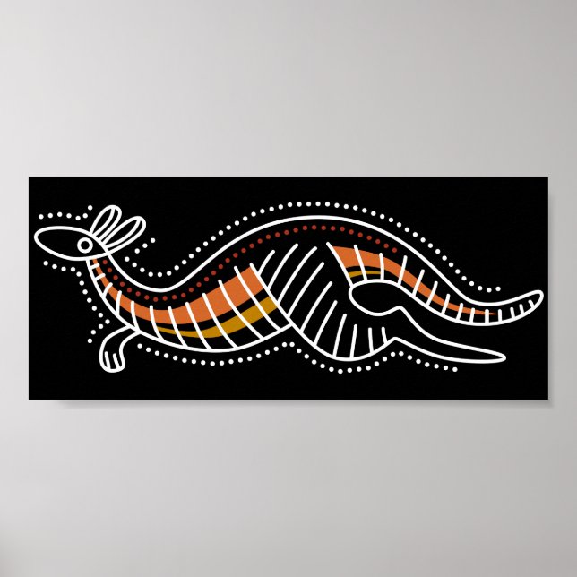 Kangaroo Dotted Design Poster (Vorne)