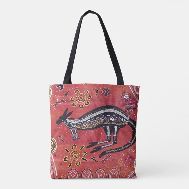 Kangaroo Dreaming Aborigine Tote Bag (Rückseite)