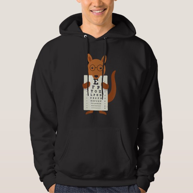 Kangaroo Eye Chart Snellen Chart Hoodie (Vorderseite)