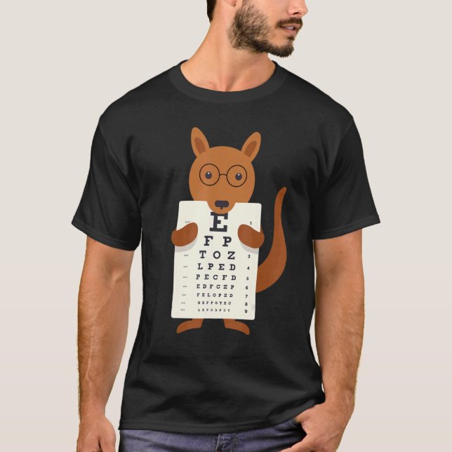 Kangaroo Eye Chart Snellen Chart T-Shirt (Vorderseite)
