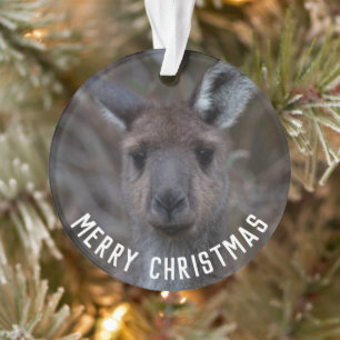 Kangaroo Face Australien Frohe Weihnachten Ornament