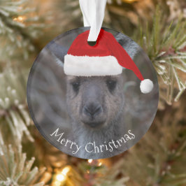 Kangaroo Face Weihnachtsmannmütze Frohe Weihnachte Ornament