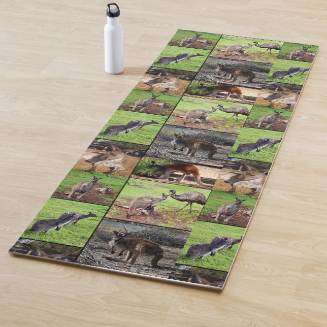 Kangaroo Foto Collage, Yoga Mat Yogamatte (Beispiel)