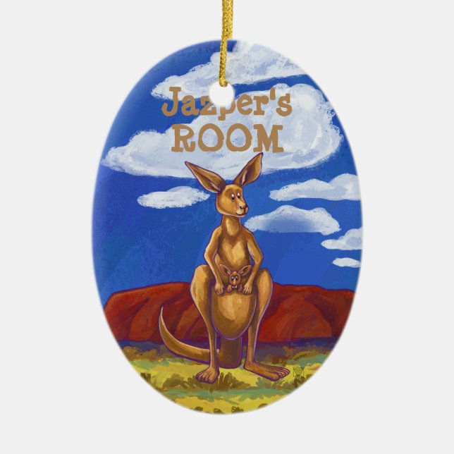 Kangaroo-Geschenke und Zubehör Keramik Ornament (Vorne)