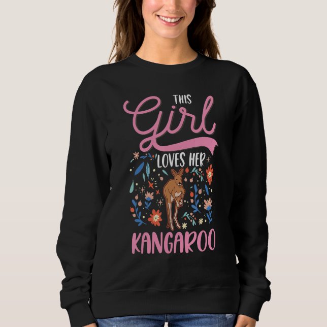 Kangaroo Girl Australia Australian Kangaroo Sweatshirt (Vorderseite)