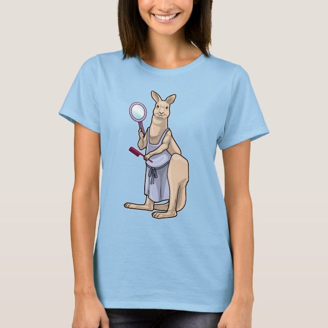 Kangaroo Hairdresser Mirror T-Shirt (Vorderseite)