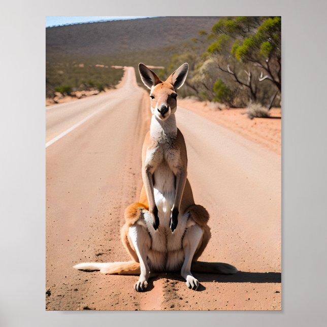Kangaroo im Freien Poster (Vorne)