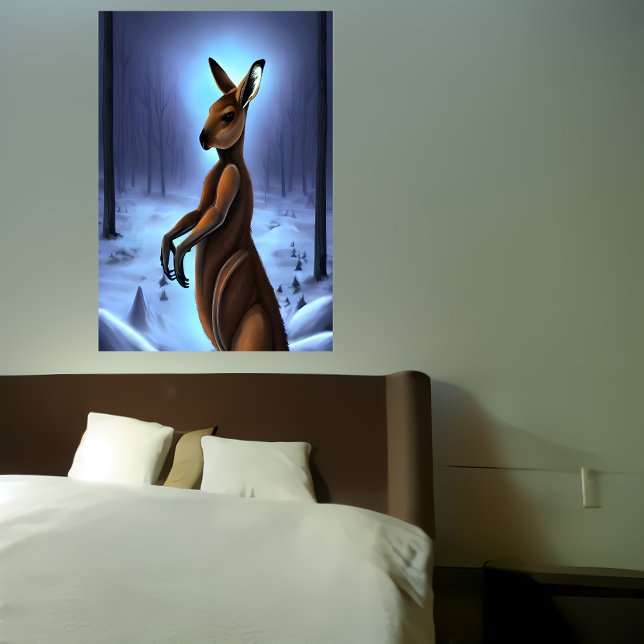 Kangaroo im Schnee | AI Art Poster (Von Creator hochgeladen)