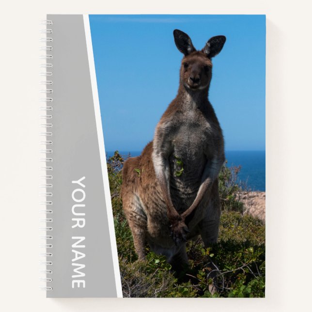 Kangaroo in Australien, Custom Silver Notizbuch (Vorderseite)