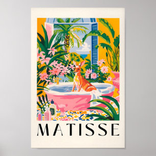 Kangaroo in Badewanne Art Print, Maximalistische D Poster