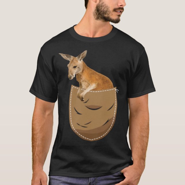 Kangaroo In Pocket  Zookeeper Wildlife Animal  Zoo T-Shirt (Vorderseite)