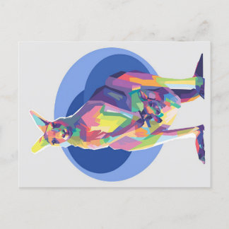 Kangaroo in Pop Art | Perfektes Geschenk Ankündigungspostkarte