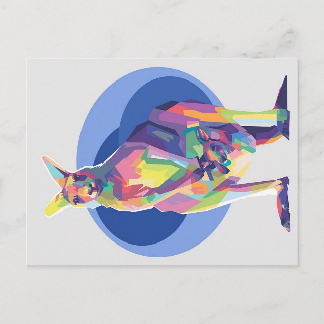 Kangaroo in Pop Art | Perfektes Geschenk Ankündigungspostkarte (Vorderseite)