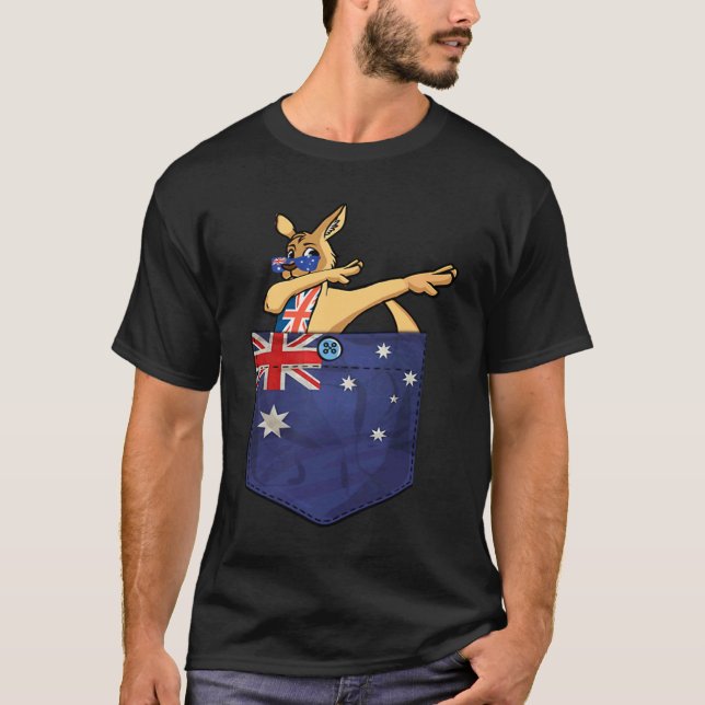 Kangaroo In Your Pocket Australia Flag  Australia T-Shirt (Vorderseite)
