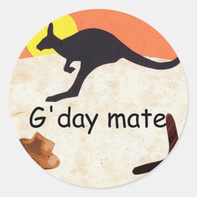 Kangaroo Jillo Runder Aufkleber (Vorderseite)