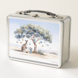 Kangaroo Koalas Platypus Christmas Gumtree Baubles Metall Brotdose