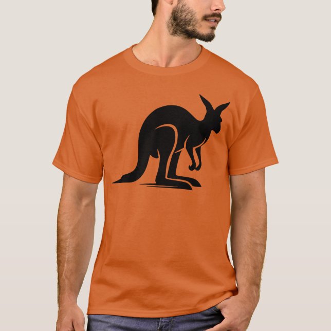 Kangaroo Landscapes Australias Animal Motif vintag T-Shirt (Vorderseite)