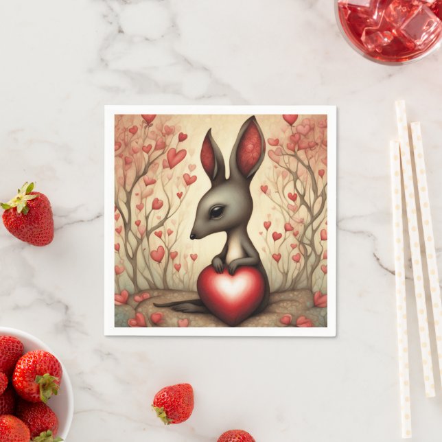 Kangaroo-Liebe 1 Serviette (Beispiel)