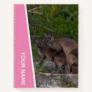 Kangaroo Liebe Australien Süße Tier, Custom Pink Notizbuch