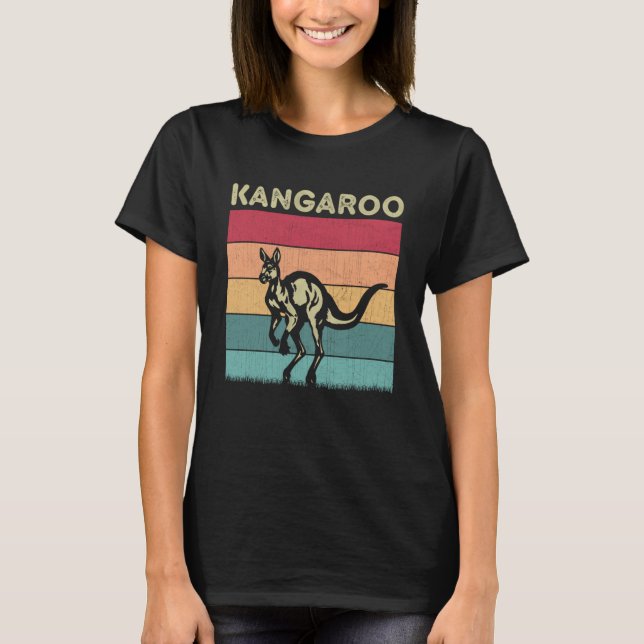 Kangaroo Lover Boys Girls Retro Style K T-Shirt (Vorderseite)