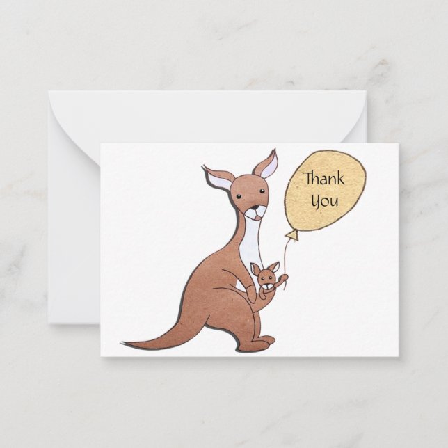Kangaroo Mama Danke, Card Mitteilungskarte (Vorderseite)