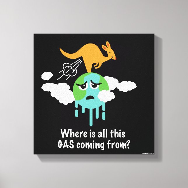 Kangaroo Methane Furz Leinwanddruck (Vorderseite)