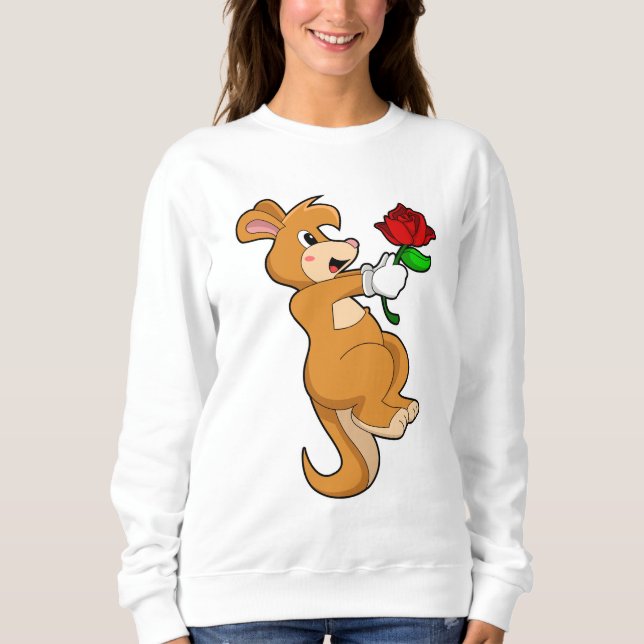 Kangaroo mit Blume Sweatshirt (Vorderseite)