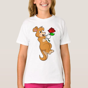 Kangaroo mit Blume T-Shirt