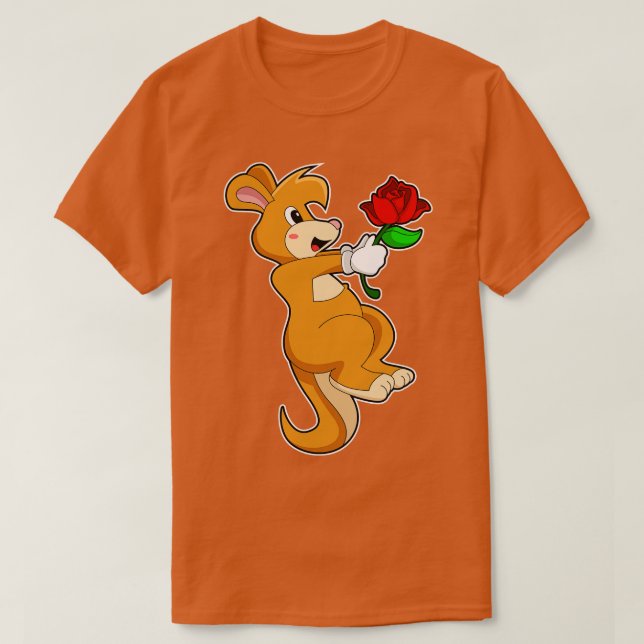 Kangaroo mit Blume T-Shirt (Design vorne)