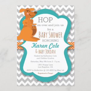 Kangaroo Mommy & Baby - Einladung zur Kinderdusche