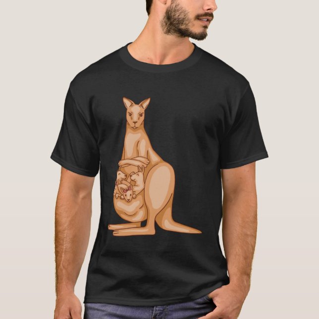 kangaroo mother with family for men women children T-Shirt (Vorderseite)