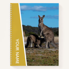 Kangaroo Mutter und Baby in Australien, Gold Notizbuch