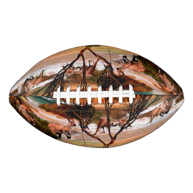 Kangaroo-Öl, das den Strand malt, Football (Vorderseite)