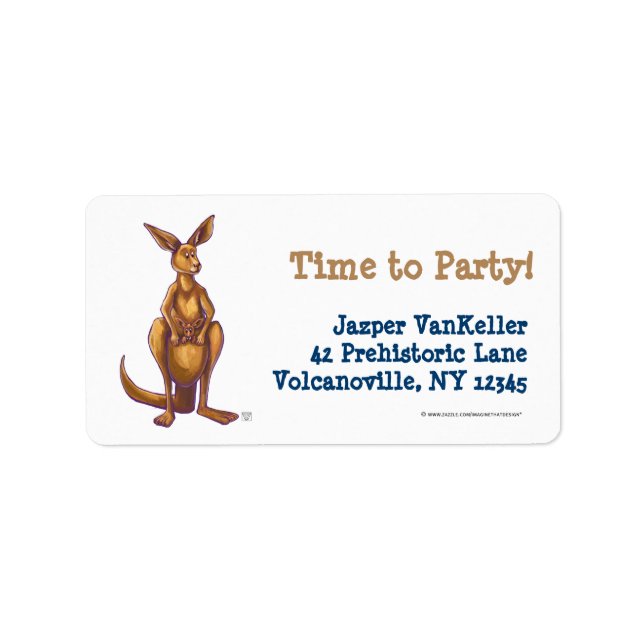 Kangaroo Party Center Adressaufkleber (Vorne)