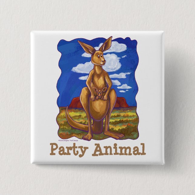Kangaroo Party Center Button (Vorderseite)